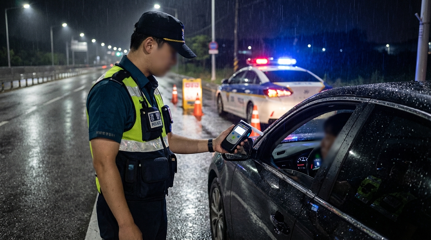 약물운전 단속 현장 이미지