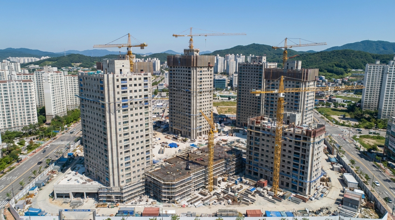 건설 중인 대규모 아파트 단지