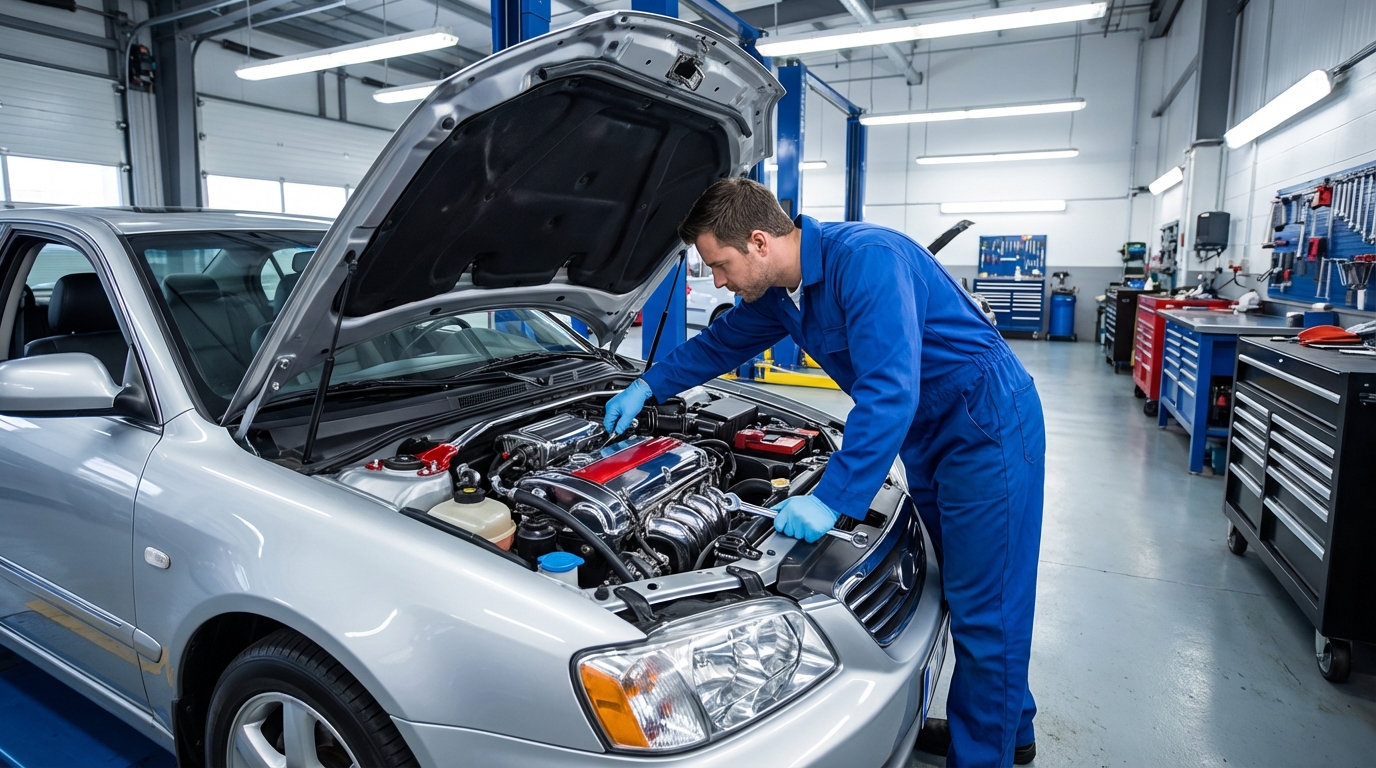 자동차 엔진 정비 모습