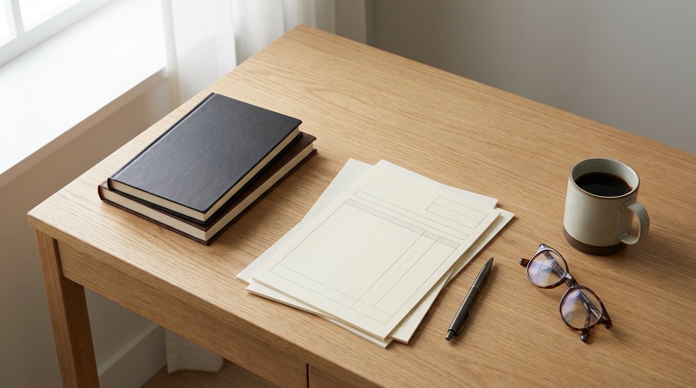 세금 관련 법률 서적과 서류가 놓인 책상