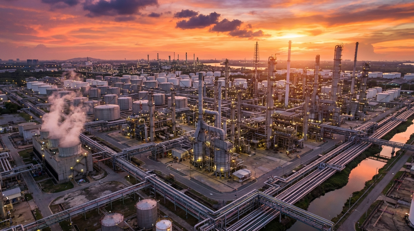 석유 정제 시설과 에너지 인프라