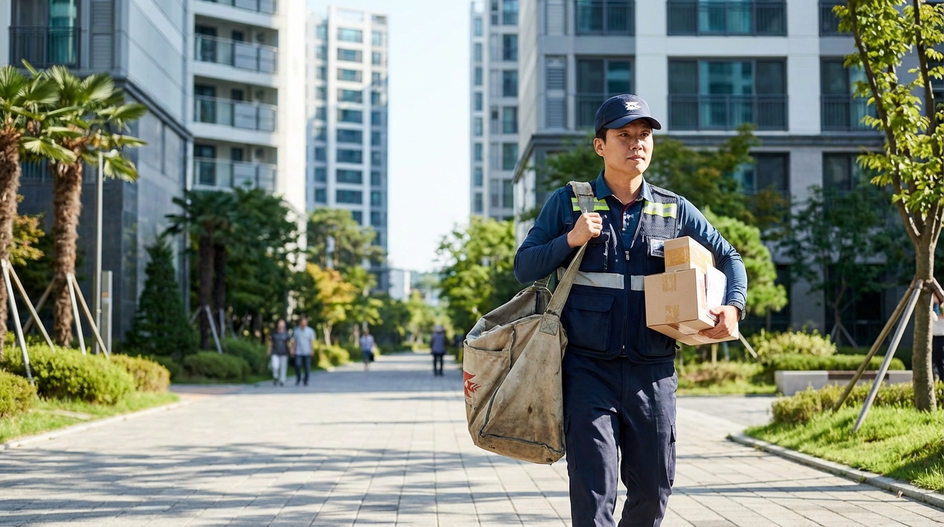 우편물을 배달하는 집배원