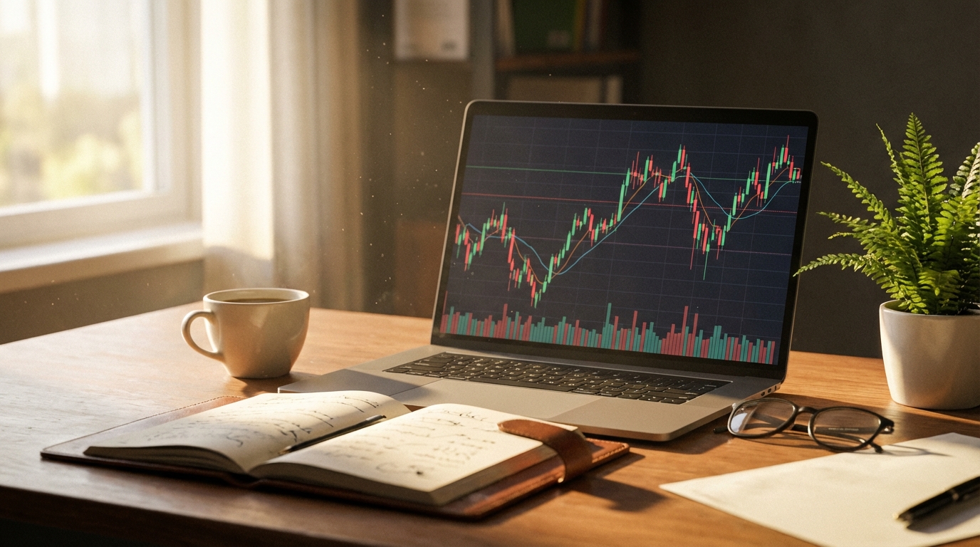 투자자의 데스크와 차트