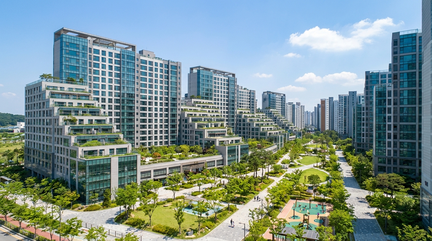 한국 아파트 단지 전경