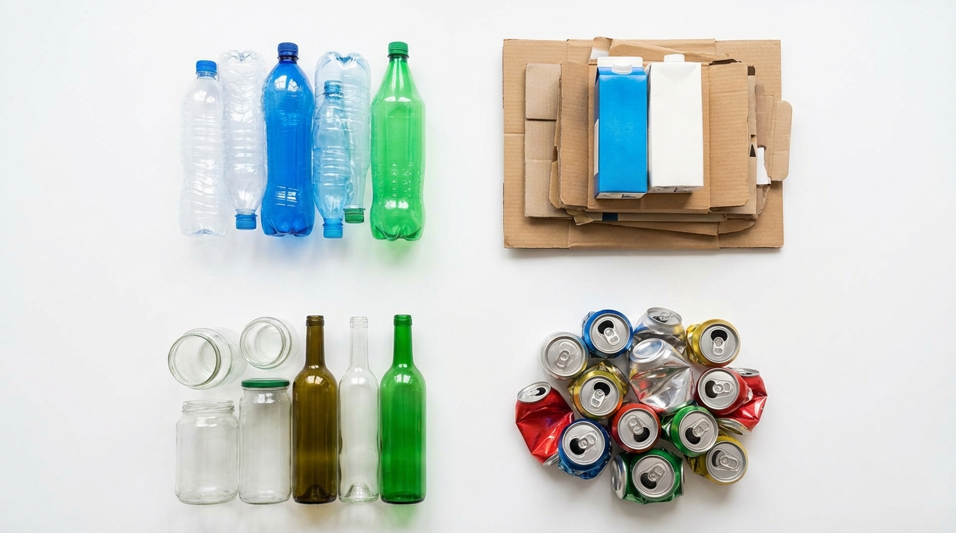 종류별로 깔끔하게 분류된 재활용 쓰레기들