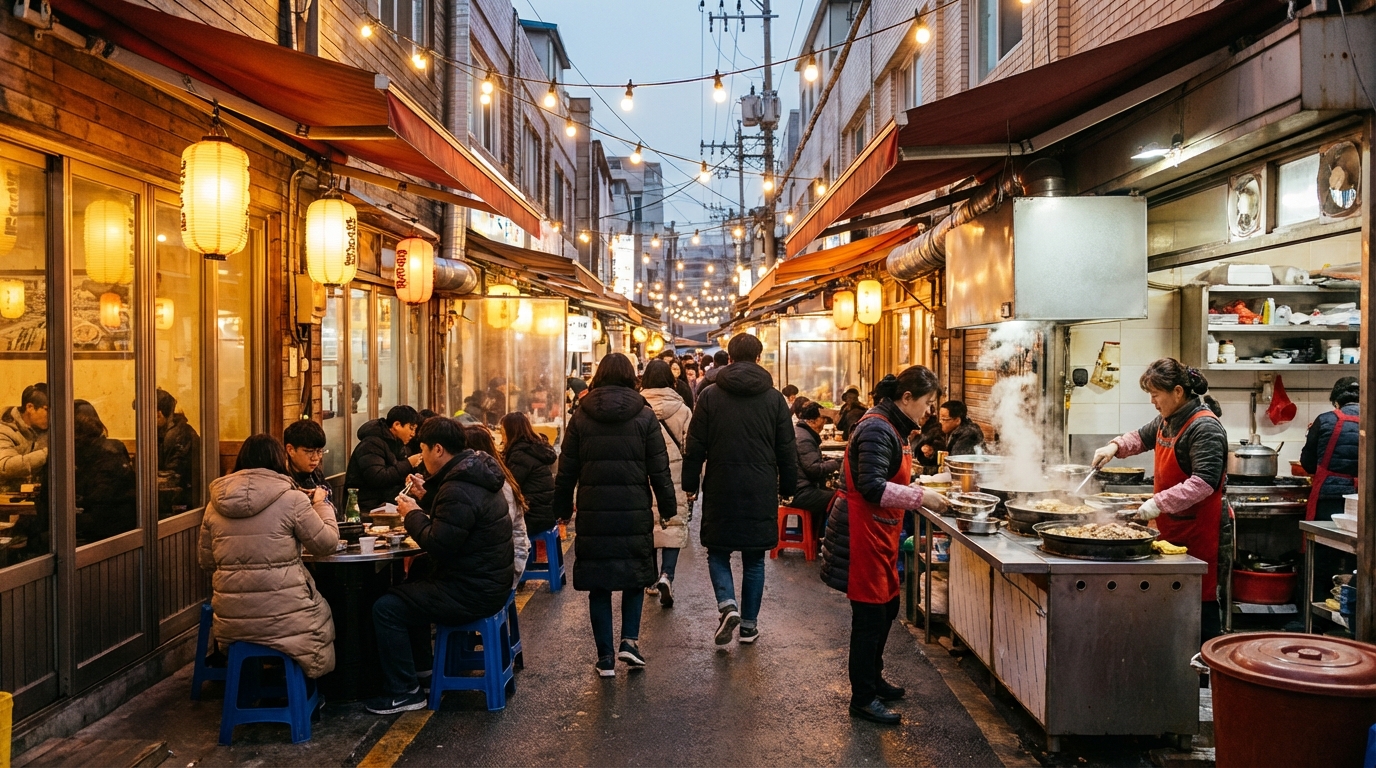 소규모 음식점 거리 풍경