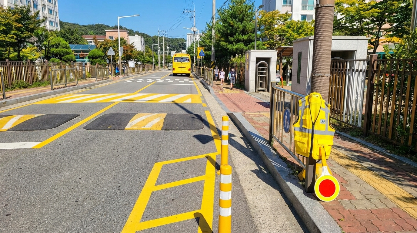 어린이보호구역(스쿨존) 도로 표시