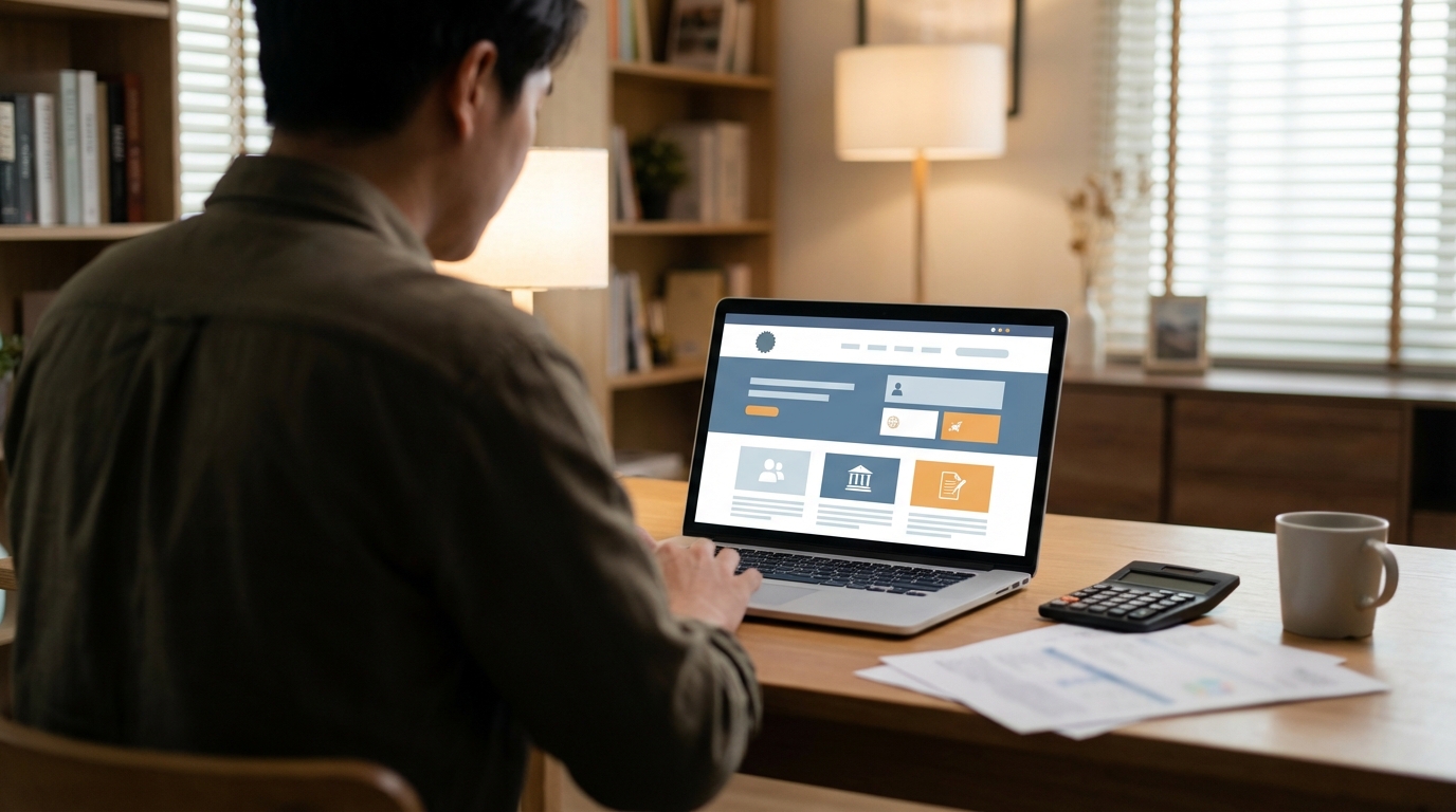 홈택스에서 연말정산 간소화 서비스를 이용하는 모습