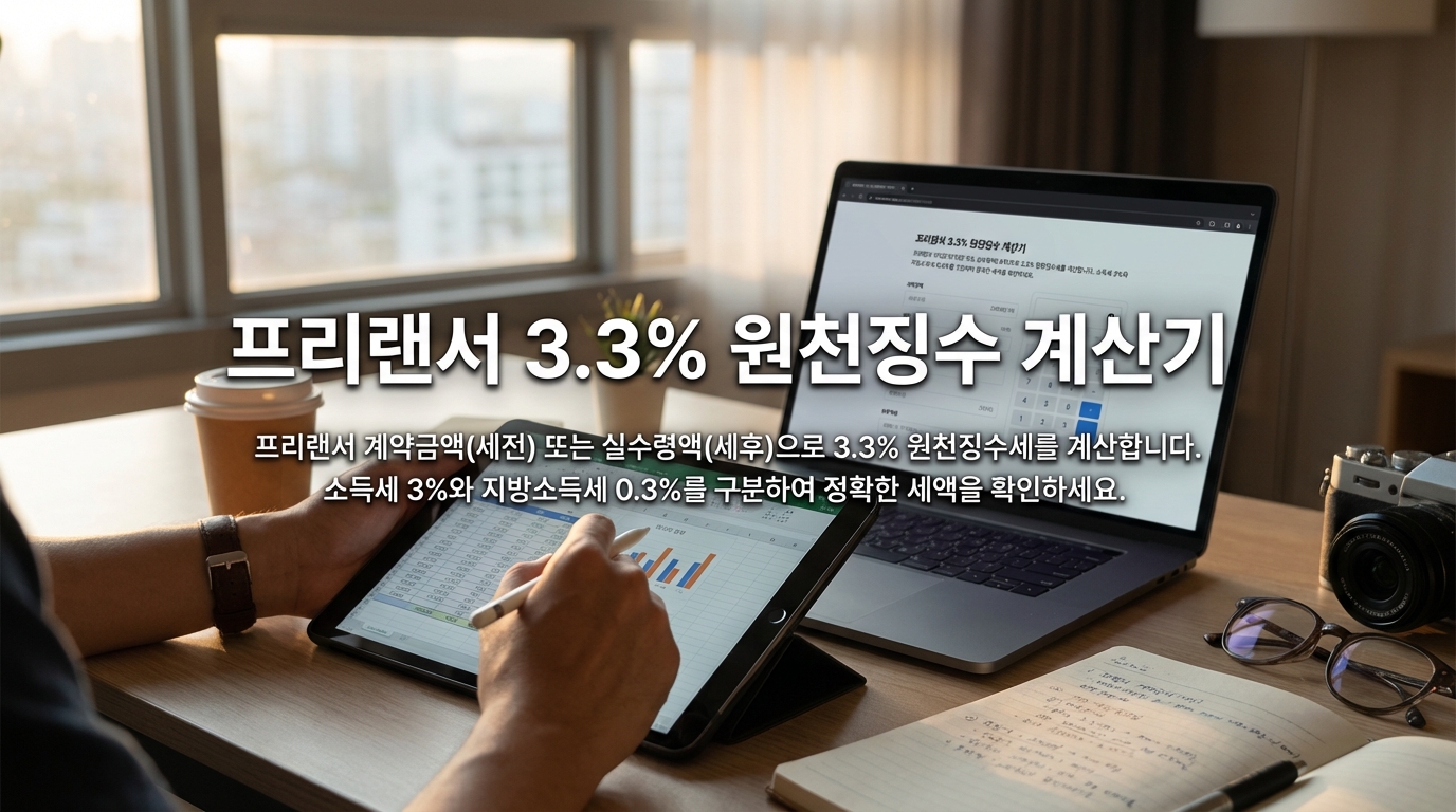 프리랜서 3.3% 원천징수 계산기